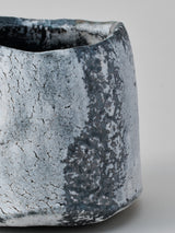 林友加 志野茶碗 B(黒グレー)木箱付き