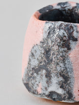 林友加 志野ぐい呑み A(ピンク濃グレ-・縦)木箱付き