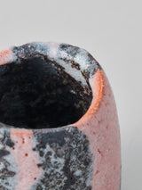 林友加 志野ぐい呑み A(ピンク濃グレ-・縦)木箱付き