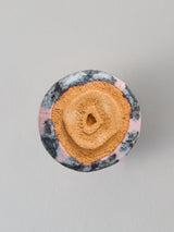 林友加 志野ぐい呑み A(ピンク濃グレ-・縦)木箱付き