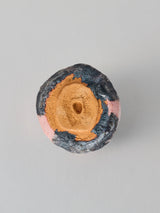 林友加 志野ぐい呑み B(ピンク濃グレ-・縦)木箱付き