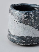 林友加 志野ぐい呑み C(黒グレ-・横)木箱付き