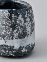 林友加 志野ぐい呑み C(黒グレ-・横)木箱付き