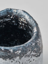 林友加 志野ぐい呑み C(黒グレ-・横)木箱付き