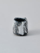 林友加 志野ぐい呑み D(黒グレ-・縦四角)木箱付き