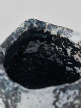 林友加 志野ぐい呑み D(黒グレ-・縦四角)木箱付き