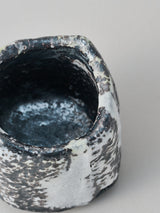 林友加 志野ぐい呑み D(黒グレ-・縦四角)木箱付き