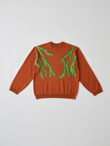 LIGHTING HAND PAINTING KNIT PULLOVER イナズマモチーフ ハンドペイントニットトップ