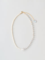 パール×ハーキマーダイヤモンド ネックレス