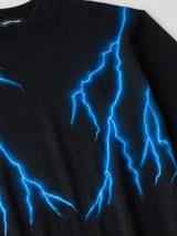 LIGHTING HAND PAINTING KNIT PULLOVER イナズマモチーフ ハンドペイントニットトップ