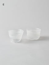 ガラス酒器 ぐい呑み《おぼろ雲》2個セット D / E