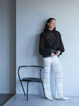 OMOCHI SHOULDER BLOUSE / Black シアーブラウス