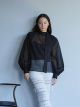 OMOCHI SHOULDER BLOUSE / Black シアーブラウス