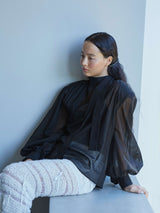 OMOCHI SHOULDER BLOUSE / Black シアーブラウス