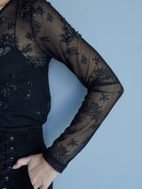 gypsophila embroidery sheer top ビジュー刺繍シアートップ