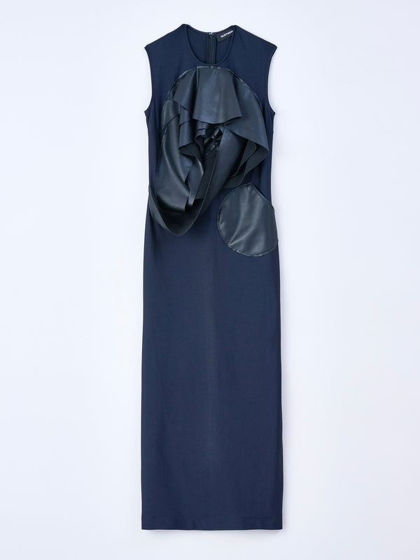 Swirl Sculpture summer gown　ブラックロングドレス