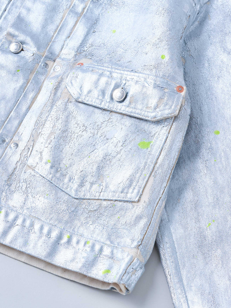 NEW CLASSIC JEAN JACKET#SILVER シルバー箔加工デニムジャケット