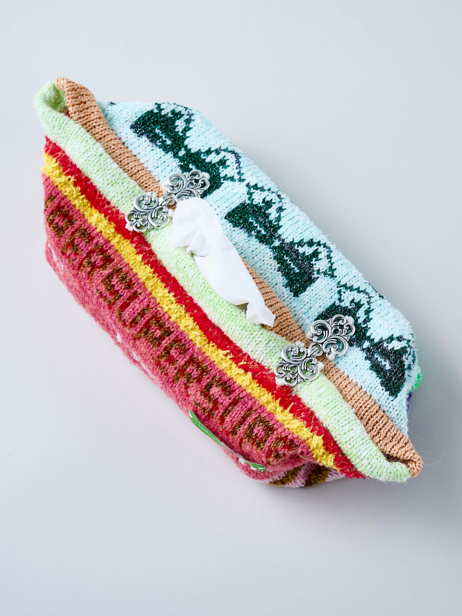 Handmade knit Tissue box cover ティッシュボックスカバー