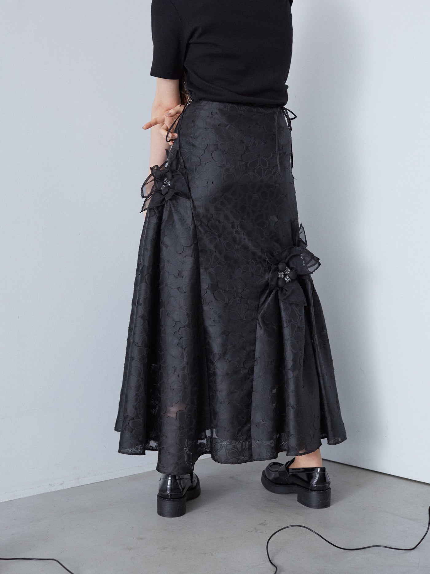 RIV NOBUHIKO（リブ ノブヒコ）SHANE SKIRT ビーズ刺繍ロングスカート