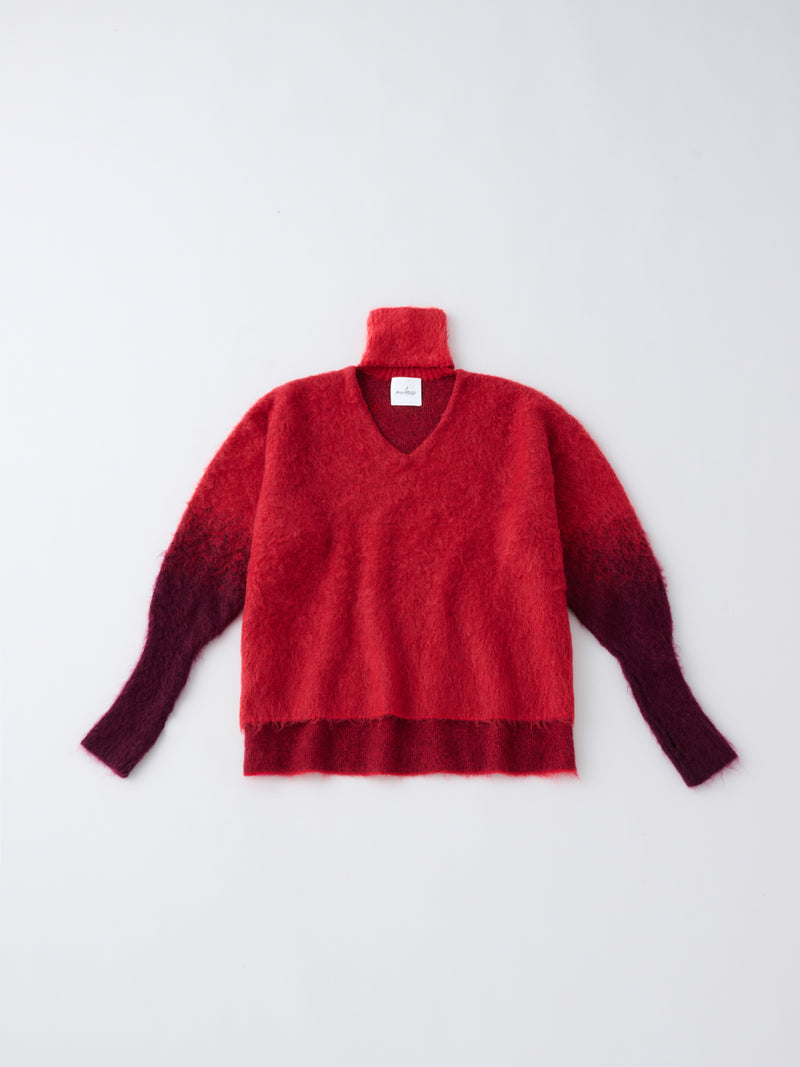 MOHAIR OPEN HIGHNECK KNIT  モヘアハイネックニットトップ