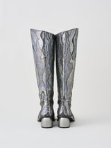 FABRIC LONG BOOTS メタリックジャカードロングブーツ