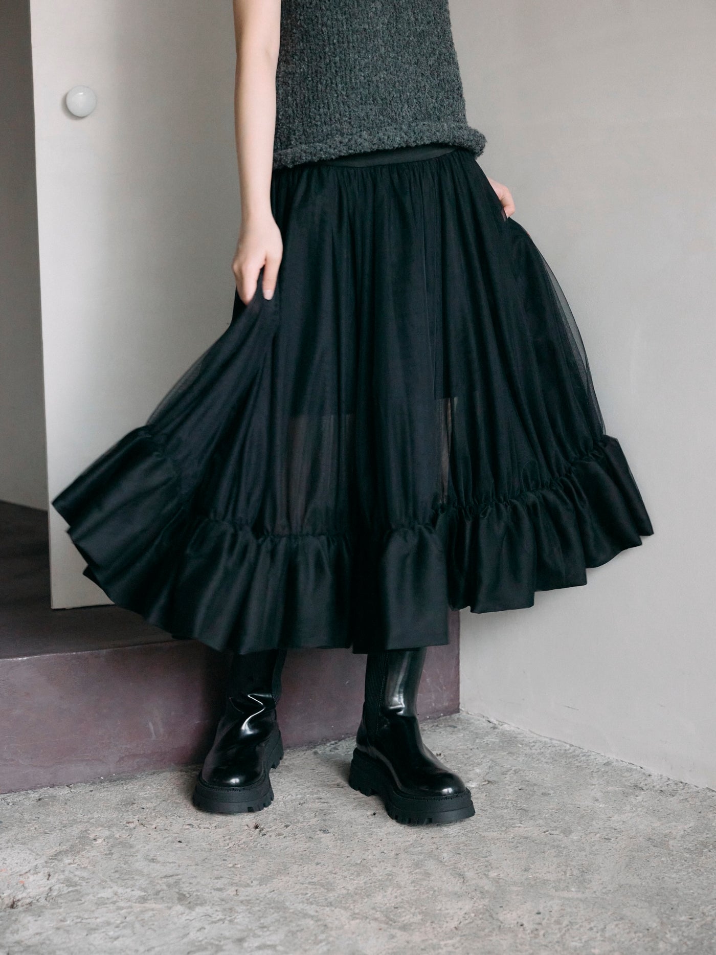 HAENGNAE（ヘンネ）SHUMAI VOLUME 2PIECE TULLE SKIRT ２ピースチュールスカート – Numero CLOSET