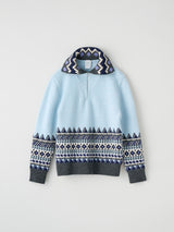 fairisle half zip crochet color knit フェアアイル柄ハーフジップニット