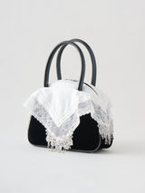 white handkerchief hand bag レースハンカチモチーフ付きハンドバッグ