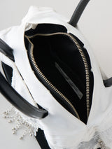 white handkerchief hand bag レースハンカチモチーフ付きハンドバッグ