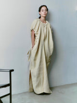 WASHI PAPER COTTON GATHERED DRESS [2023AW] ロングドレス