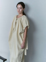 WASHI PAPER COTTON GATHERED DRESS [2023AW] ロングドレス