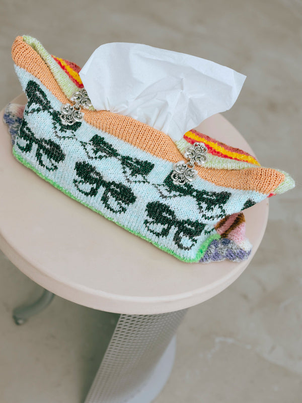 Handmade knit Tissue box cover  ティッシュボックスカバー