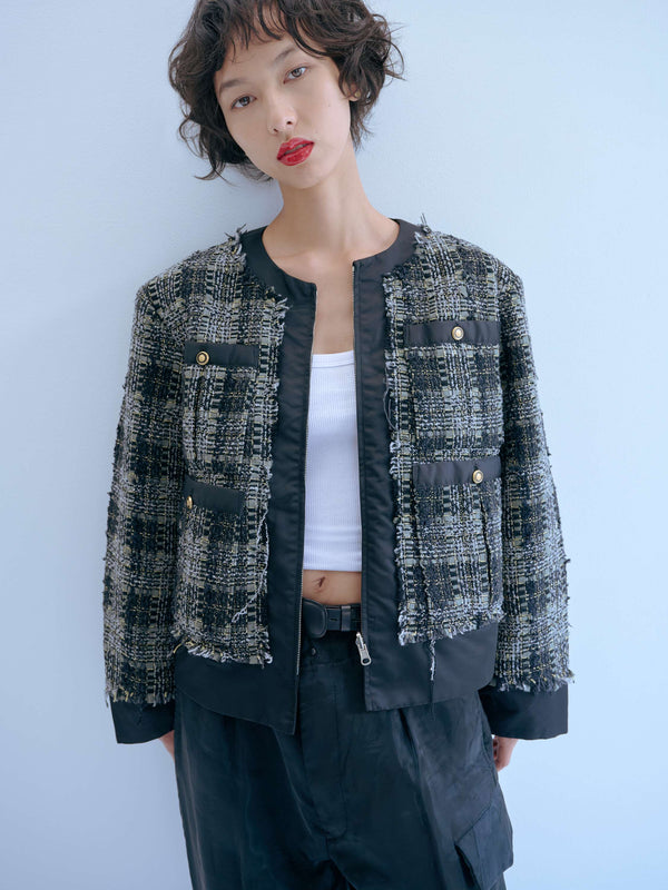 TWEED BOMBER JACKET  ツイードボンバージャケット ブルゾン
