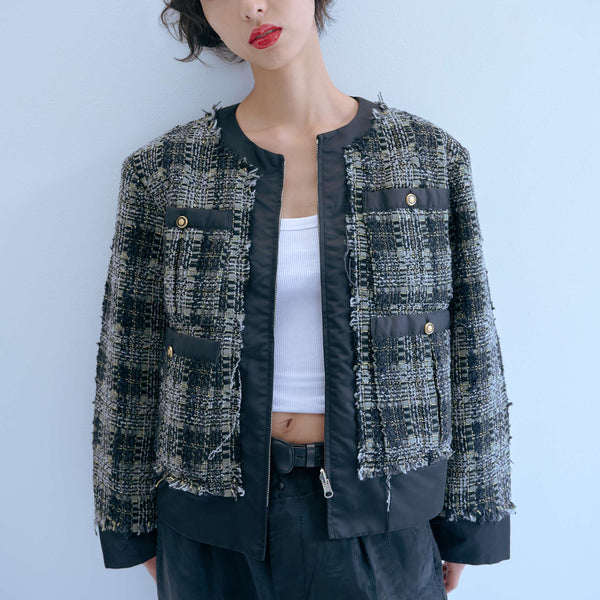 OUAT  BOMBER ボンバージャケット 2ツイード JAPAN BLUE JEANS ジャパンブルージーンズ ヘリンボンツイード