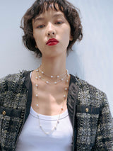Long Pearl Chain Necklace  ロング パール チェーン ネックレス Silver/Gold