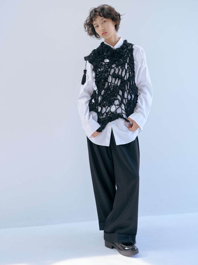 【予約販売】HAND SPAN MULTI VEST  手紡ぎハンドニットベスト