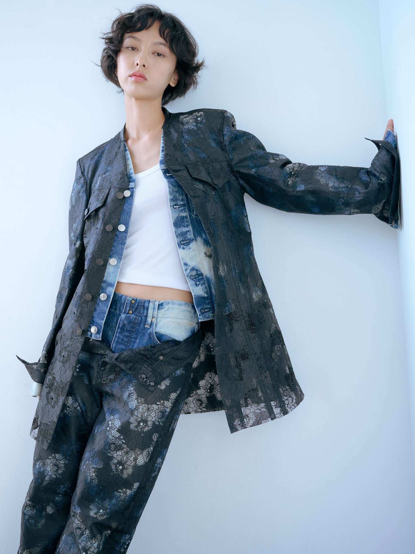 TANAKA（タナカ）｜NO COLLAR TRUCKER JACKET ノーカラーレイヤード