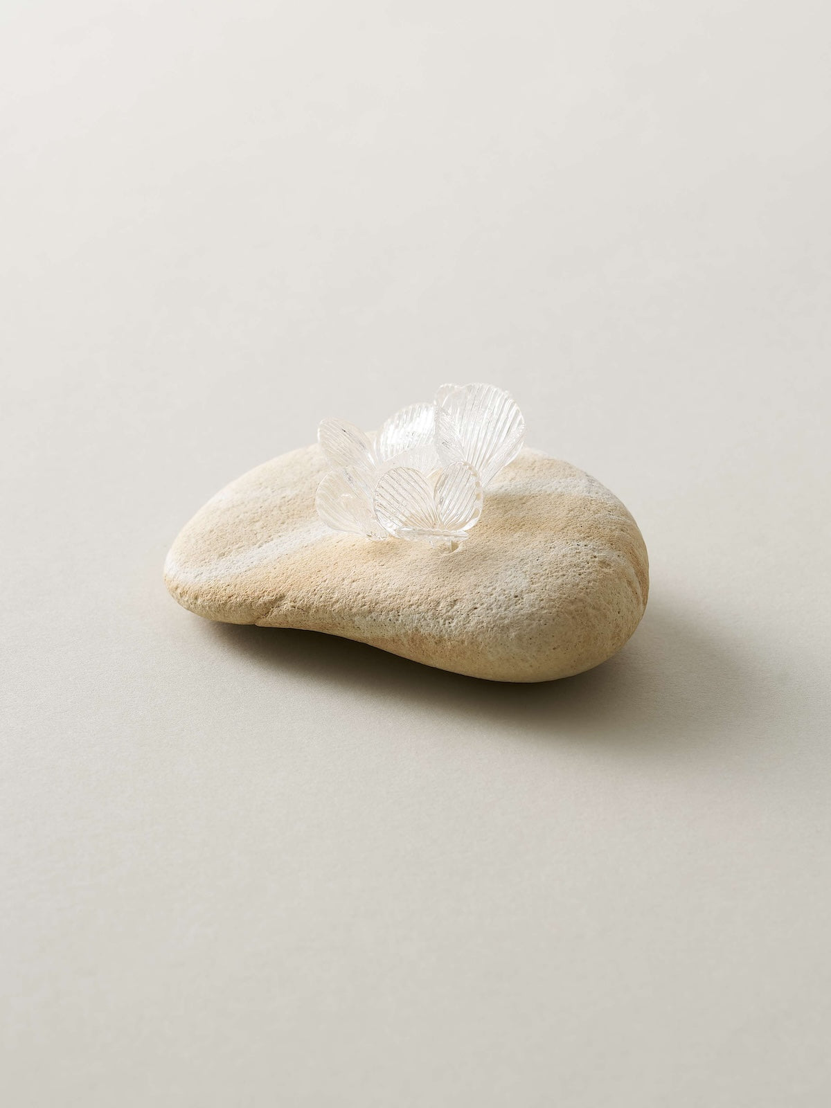 石彫           17万円 深川瑞恵 石とガラスのオブジェ ＜stone to burgeon（芽ぶく石）＞ 4