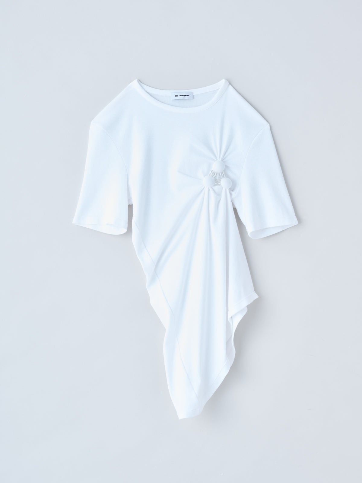 RIV NOBUHIKO（リブ ノブヒコ）ACHI T-SHIRT ビーズ刺繍アシメトリーT