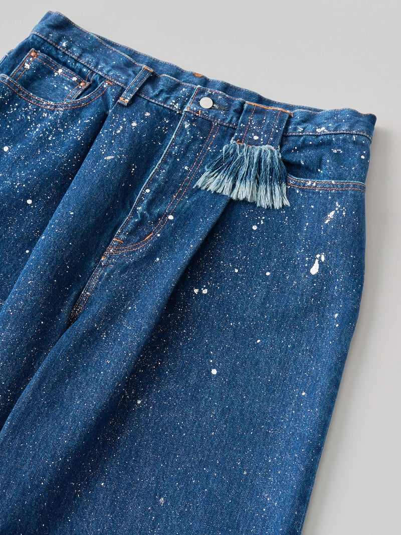 Midnight  Green Denim  Pants ミッドナイトグリーン デニム ワイドパンツ
