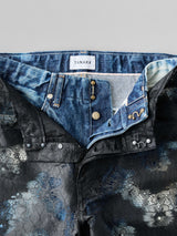 STARAIGHT JEAN TROUSERS レイヤード ストレートジーントラウザー（ブラックレース）