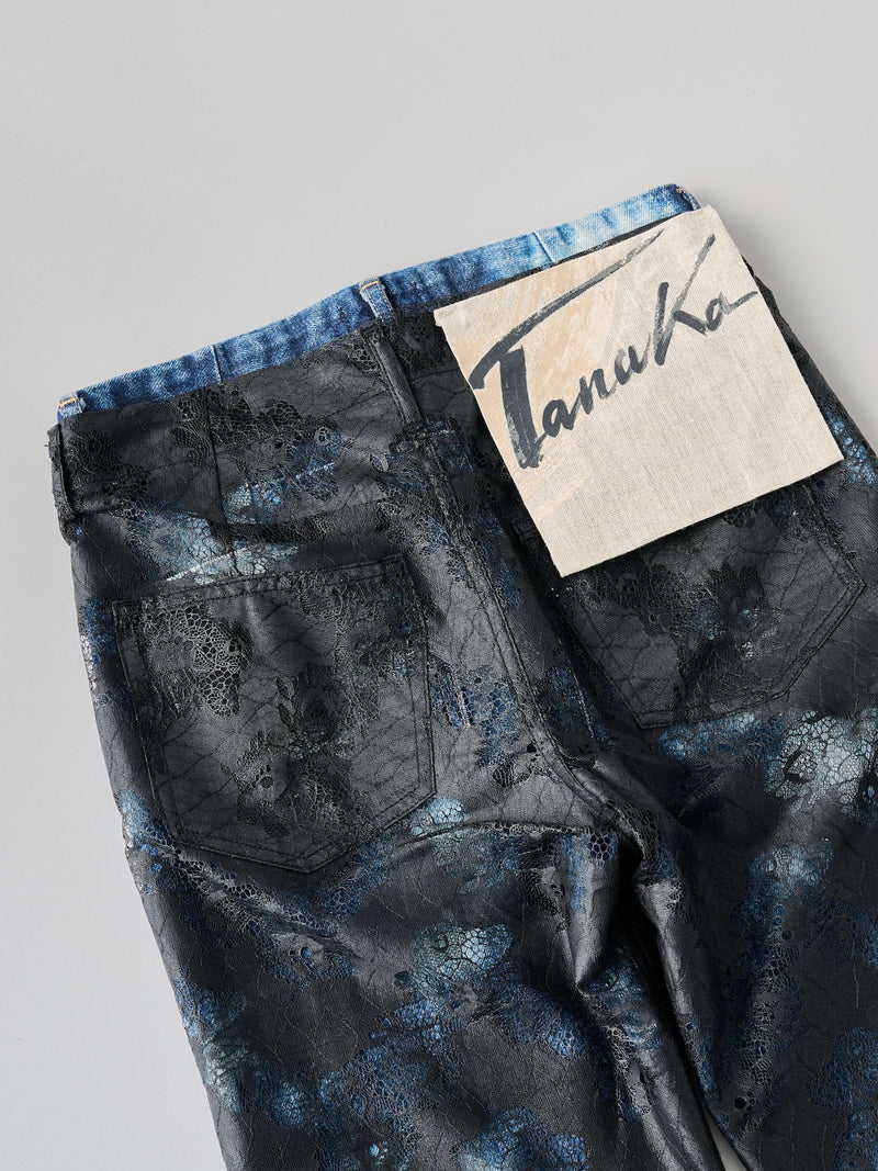 STARAIGHT JEAN TROUSERS レイヤード ストレートジーントラウザー（ブラックレース）