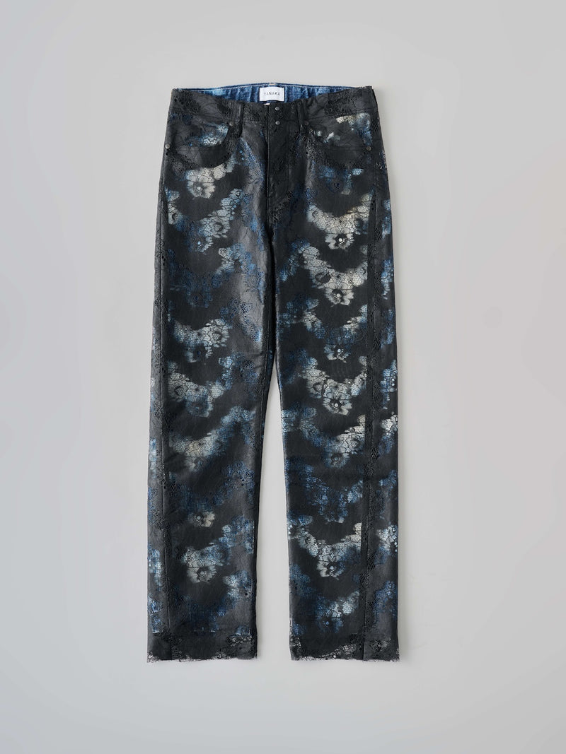STARAIGHT JEAN TROUSERS レイヤード ストレートジーントラウザー（ブラックレース）