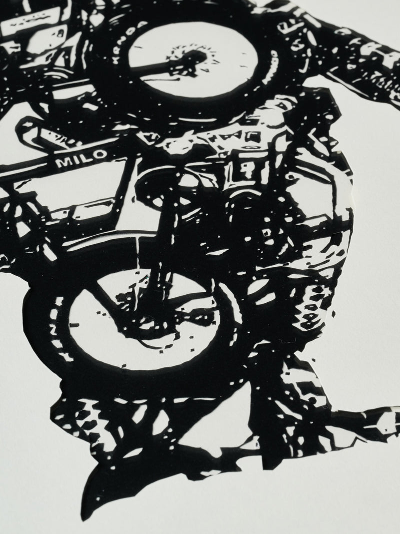 平野千明 《MILO》カットアウト原画（額装付き）