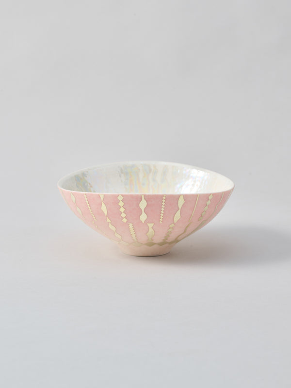 高橋朋子 茶碗《淡光彩沓盌  霞月》木箱付き（T1）
