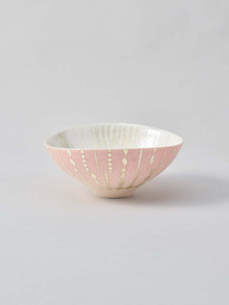 高橋朋子 茶碗《淡光彩沓盌  霞月》木箱付き（T1）