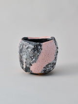 林友加 志野茶碗 A（ピンク濃グレー）木箱付き