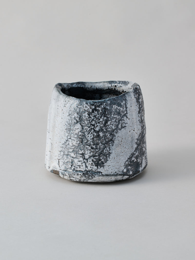 林友加 志野茶碗 B（黒グレー）木箱付き