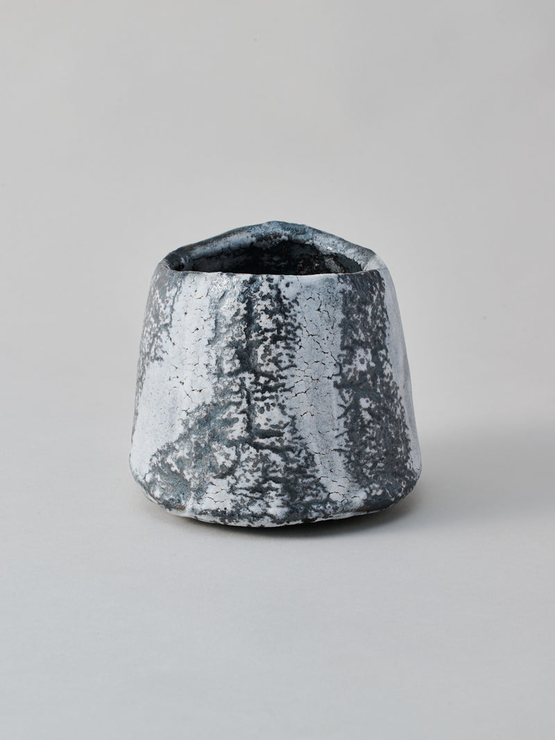 林友加 志野茶碗 B（黒グレー）木箱付き