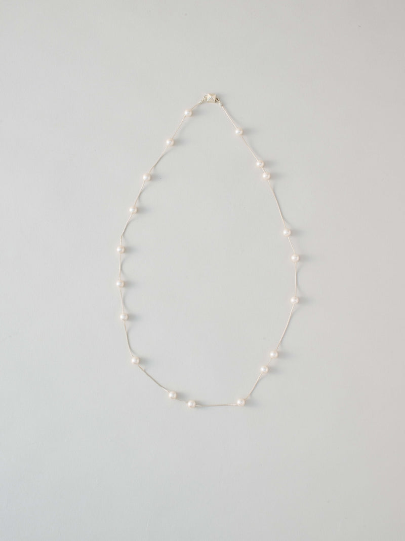 Long Pearl Chain Necklace  ロング パール チェーン ネックレス Silver/Gold